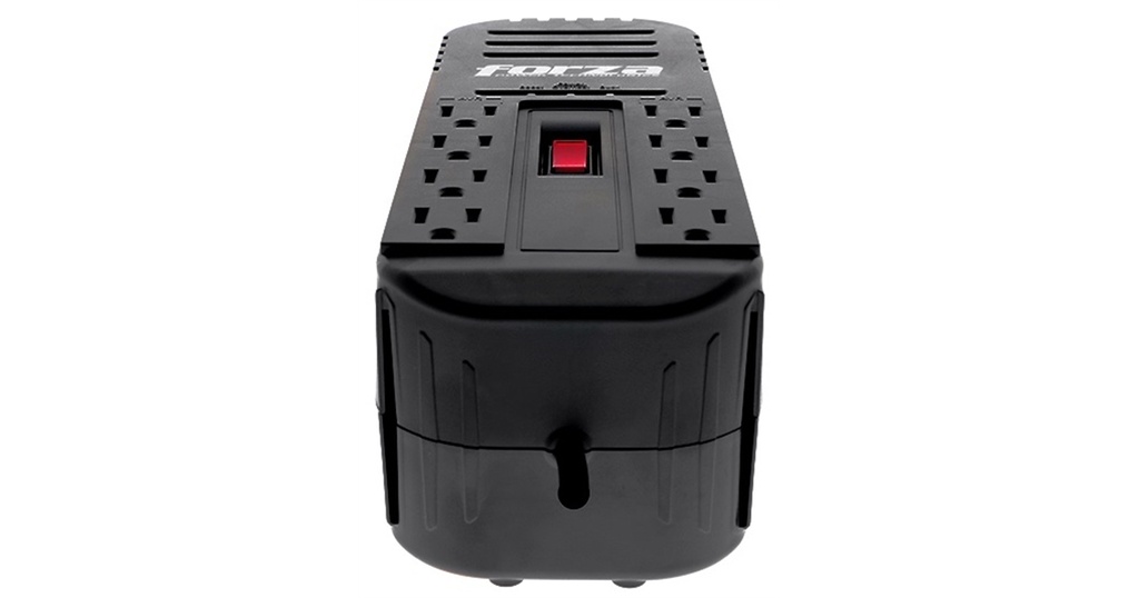 Regulador de voltaje forza 2200VA, regleta 8 salidas 110V/1000W, 2 RJ11 (in,out)