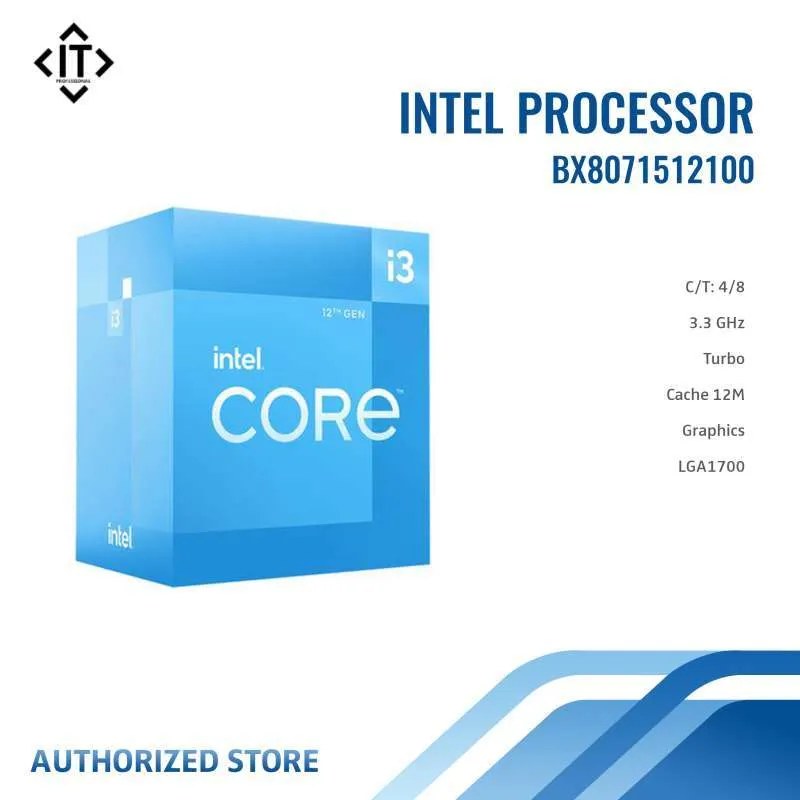 CPU Intel core I3-12100 3.3 GHZ, trae abanico, quad-core lga 1700