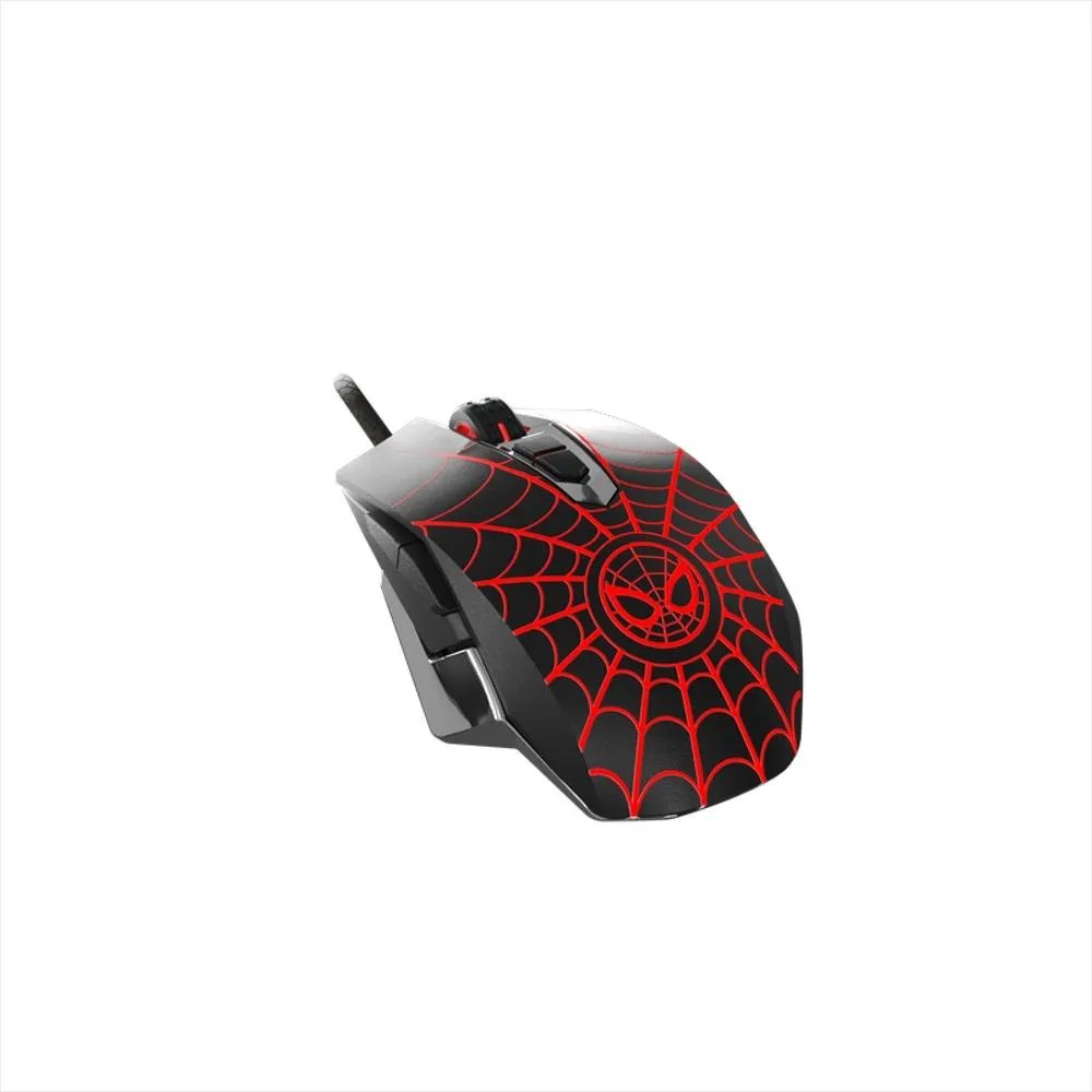 Mouse Xtech marvel spider-man, usb, 7 botones, 2400DPI, luces rojas