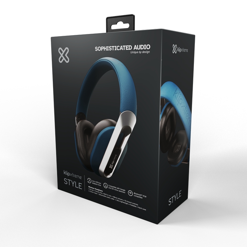 Audífono con microfono Klip Xtreme style, bluetooth 5.0, 40 horas de reproduccion, controles