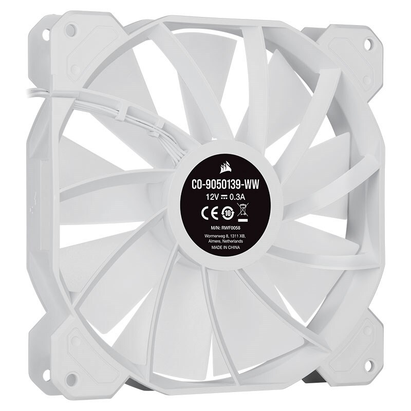 Abanico corsair SP140 RGB elite performance, 140MM single pack, para case blanco