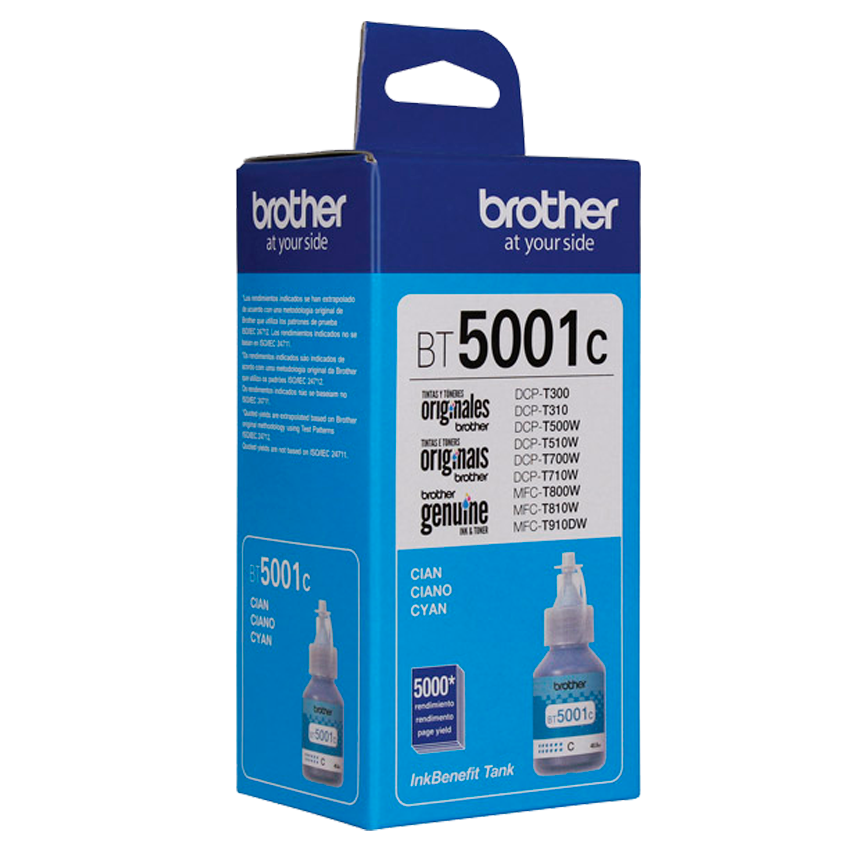 Botella de tinta Brother BT5001C cyan 48.8ML