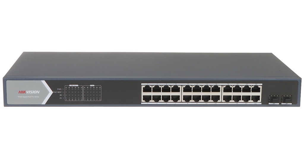 Switch 24 puertos Hikvision, 24 × gigabit poe, 300M (camara),protocolos de gestión de capa