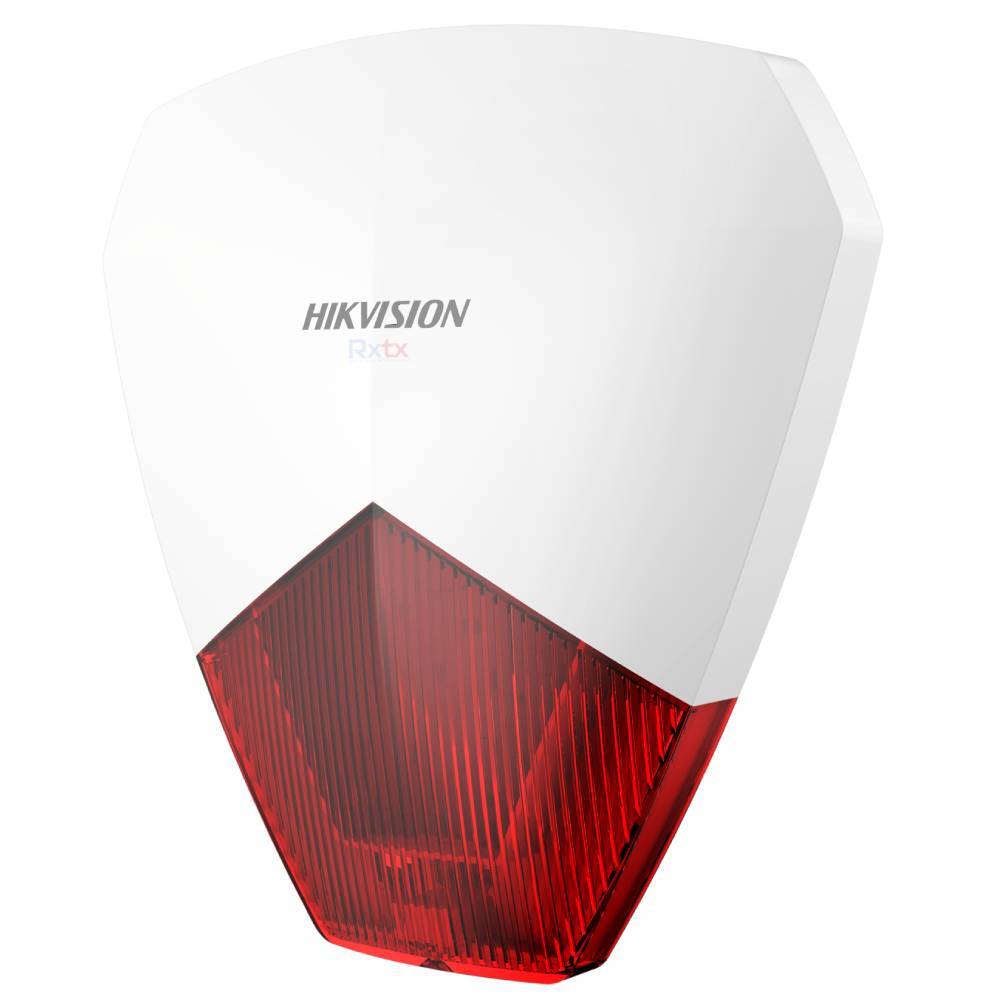 Sirena estrobo cableada Hikvision, ideal para cualquier panel de alarma, roja, 105 DB