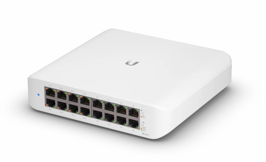 Switch 16 puertos Ubiquiti unifi, 10/100/1000MBPS, (8 puertos poe) puertos independientes