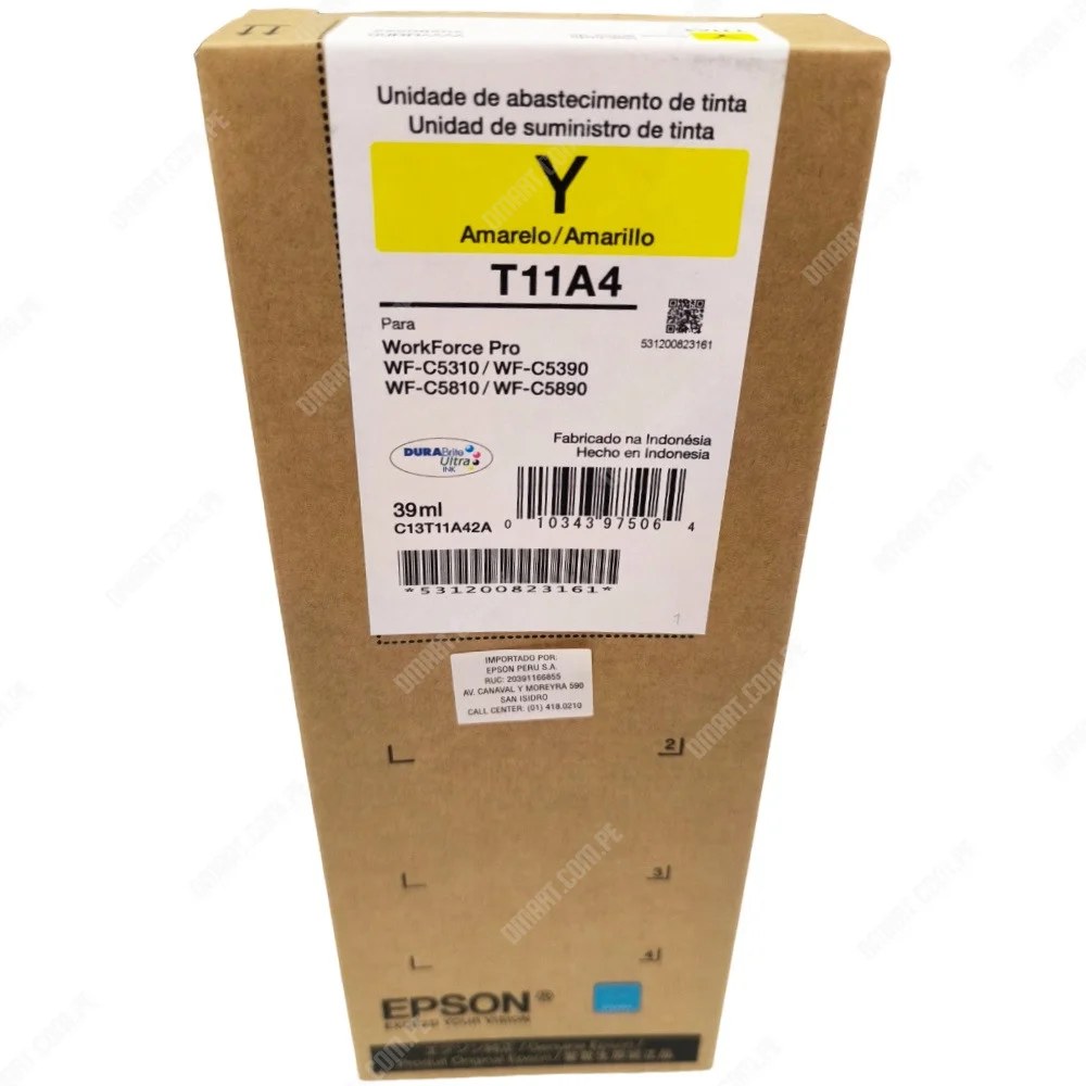 Bolsa de tinta Epson T11A amarilla, compatible con Epson C5310, C5390 & C5810, C5890