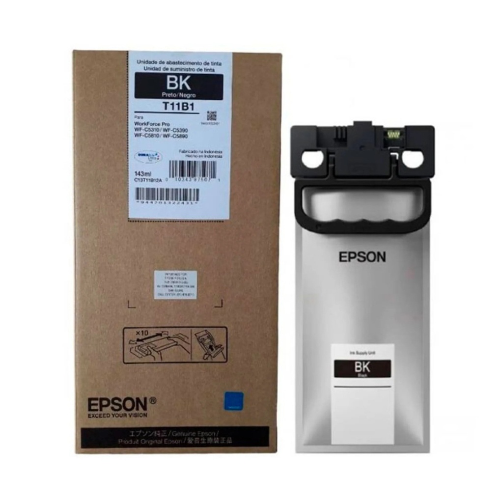Bolsa de tinta Epson T11B negro high, compatible con Epson C5310, C5390 & C5810, C5890
