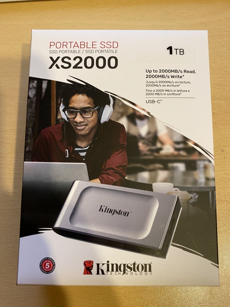 Disco externo solido Kingston 1TB (SSD) portátil, USB-C, tamaño de bolsillo, USB 3.2 gen