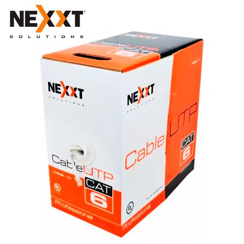 Rollo de cable UTP Nexxt, CAT6, 1000 pies, 23 awg, 100% cobre, chaqueta tipo CM, 4 pares
