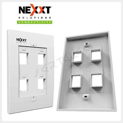 Jack wall plate Nexxt 4 salida ,blanco