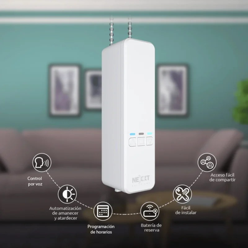 Control motorizado Nexxt para cortinas, smart WIFI (domotica), compatible con varios