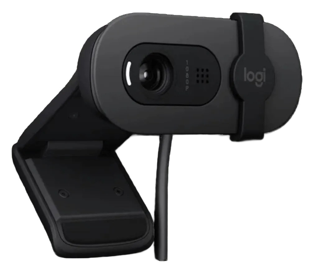 Cámara web Logitech brio 100, FHD hasta 1080P, conexión USB-a, tapa de privacidad, para