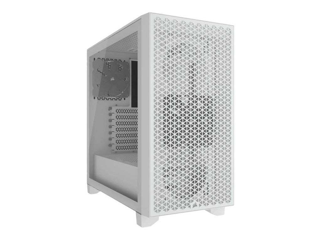 Case corsair 3000D airflow, mid tower, white, 7 expansion slot, 2X 2.5", 2X 3.5", tapa de