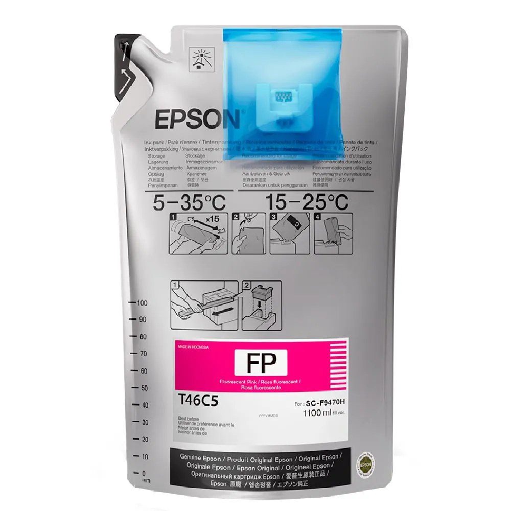 Bolsa de tinta Epson ultrachrome T46C520 rosado fluorescente 1 bolsa de 1100ML para F6370