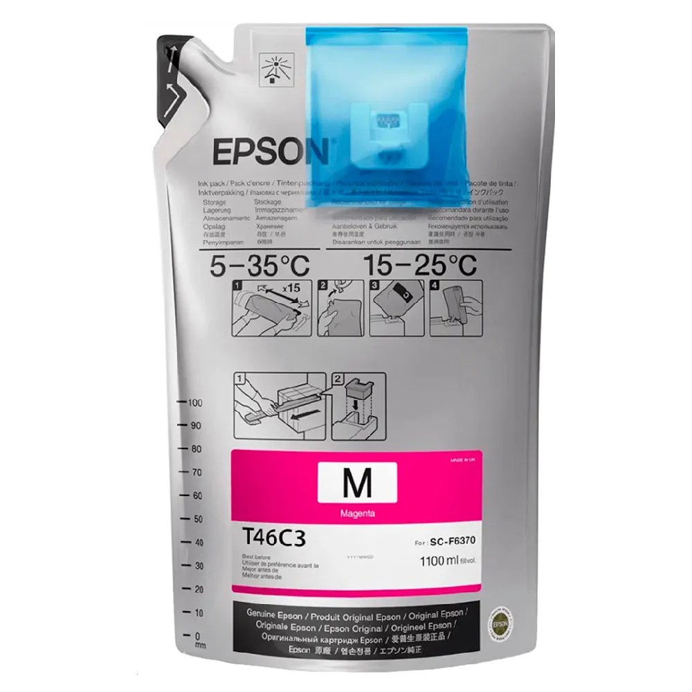 Bolsa de tinta Epson ultrachrome T46C320 magenta 1 bolsa de 1100ML para F6370, F9470/F9470H