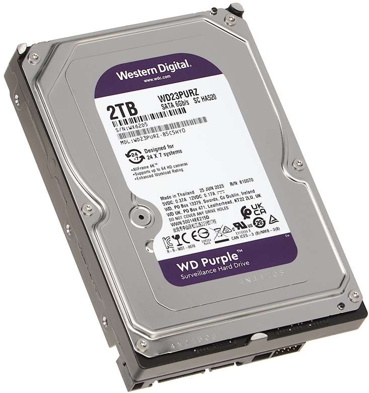 Disco duro 2TB p/videovigilancia Western Digital SATA 6GB/s 3.5" 5400 RPM/64MB