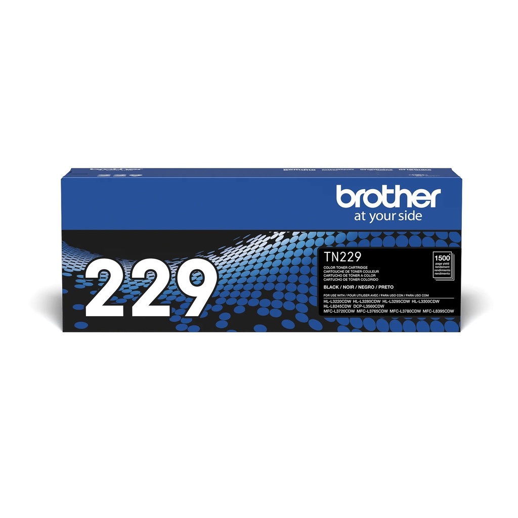 Tóner Brother negro TN229BK, 1,500 paginas, para impresoras HL-L3220CDW, HL-L3280CDW