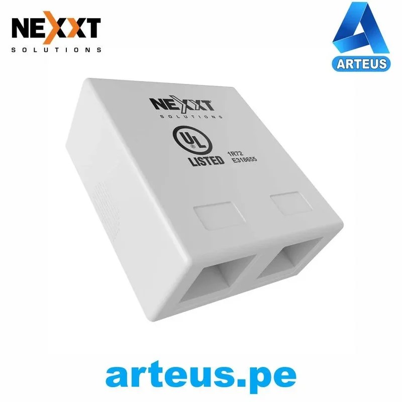 Caja de superficie Nexxt 2 puerto RJ45 CATE5E blanca