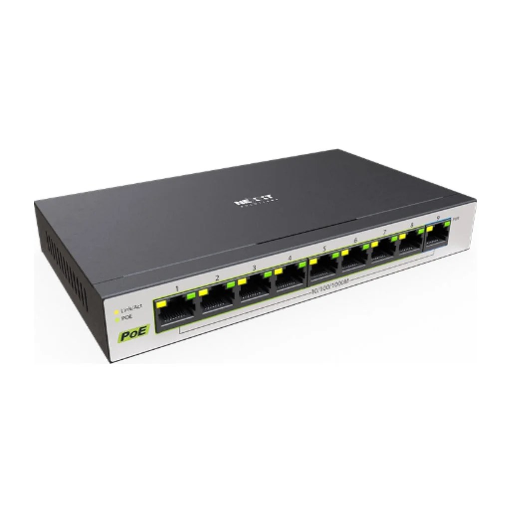 Switch de sobremesa Nexxt vertex V900P, 9 puertos poe+ gigabit, 65W max, (NSW-V900P)