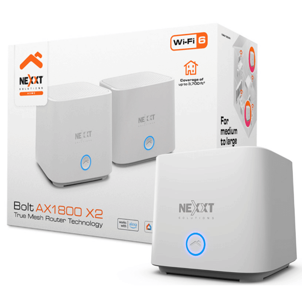 Router wireless mesh Nexxt bolt AX1800, sistema inalámbrico completo para el hogar (mesh)