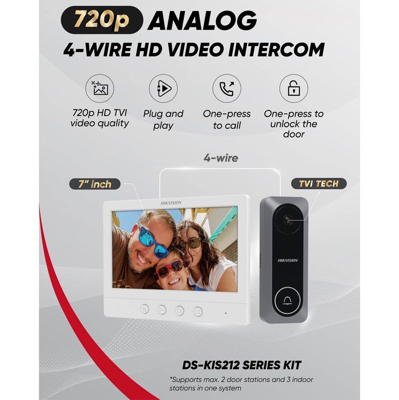 Kit videoportero intercom turbo HD marca Hikvision