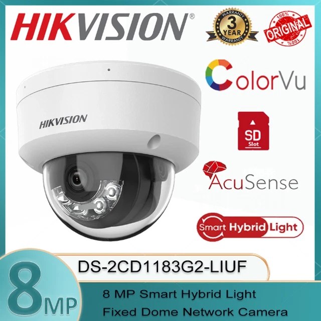 Cámara de vigilancia Hikvision smart hybrid light, ip, domo, network, 8MP, microfono, IP67
