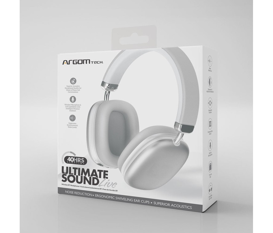 Audífono con microfono Argom ultimate sound headset, BT 5.3, hasta 40 horas de reproduccion