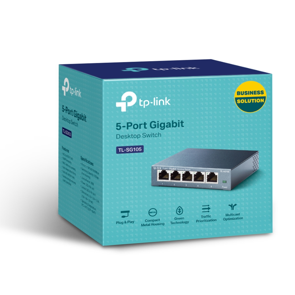 Switch 5 puertos TP-Link TL-SG105PE, no administrable/desktop, 5 puertos gigabit