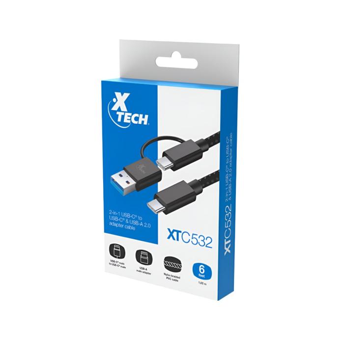 Cable Xtech splitter USB-c a usc-c + USB-a (XTC-532)