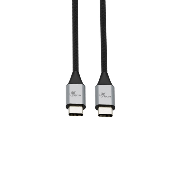 Cable Xtech USB-c macho a USB-c macho trenzado, negro, 6FT (XTC-533)