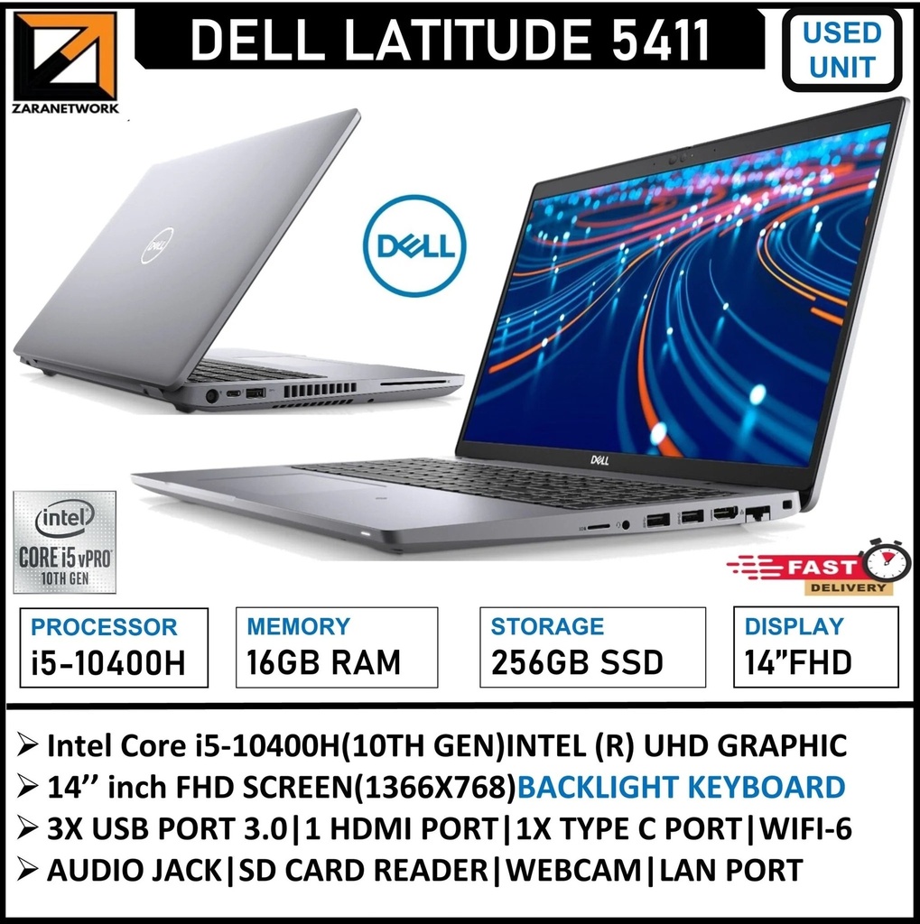 Laptop Dell refurbished latitude 5411 14 pulgadas
