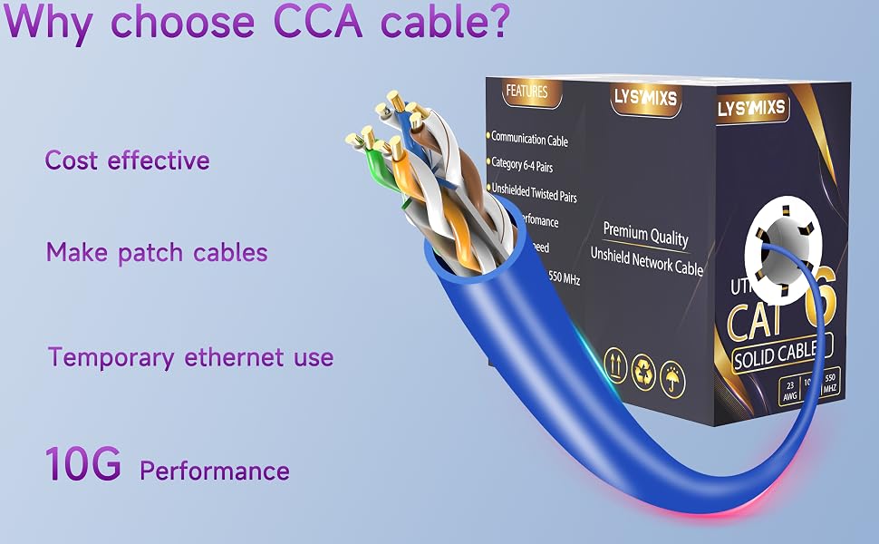 Rollo de cable UTP click-cam CAT6 1,000 pies, 30% cobre, 0.5MM, negro, (CC-CAT6CCA)