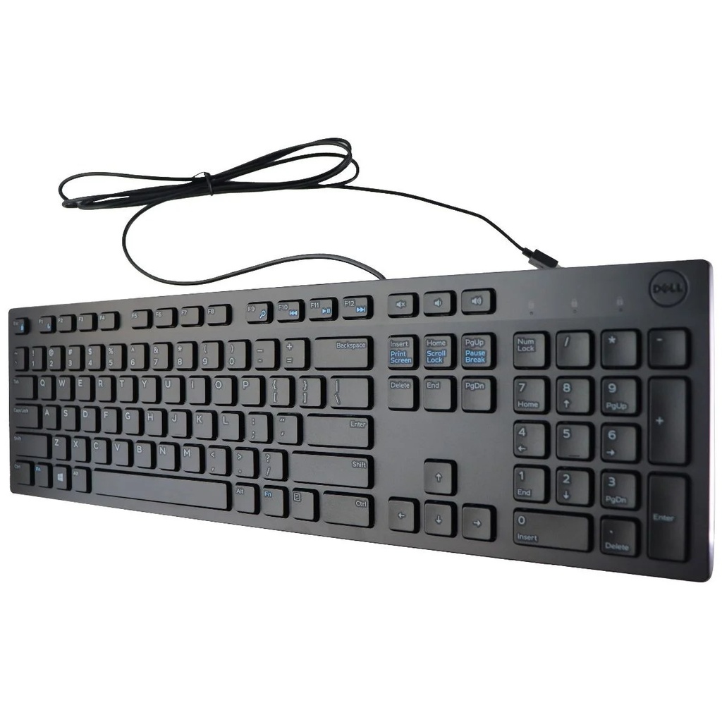 Teclado con cable Dell KB216, usb, ingles, negro, multimedia