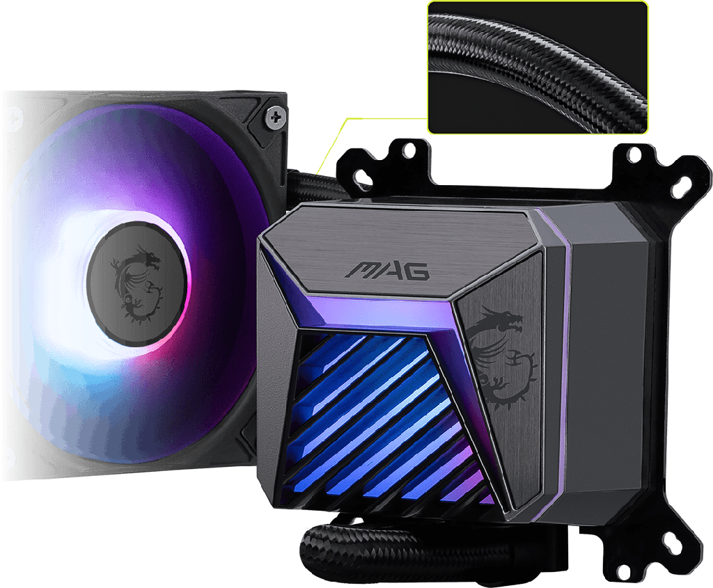 Abanico para CPU MSI serie mag coreliquid A15 360MM all-in-one liquid CPU cooler, 3*120MM
