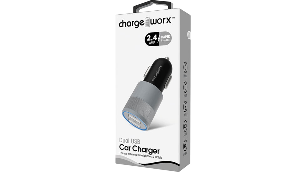 Cargador para carro dual USB (2.4AMP), Chargeworx para smartphones & tablets