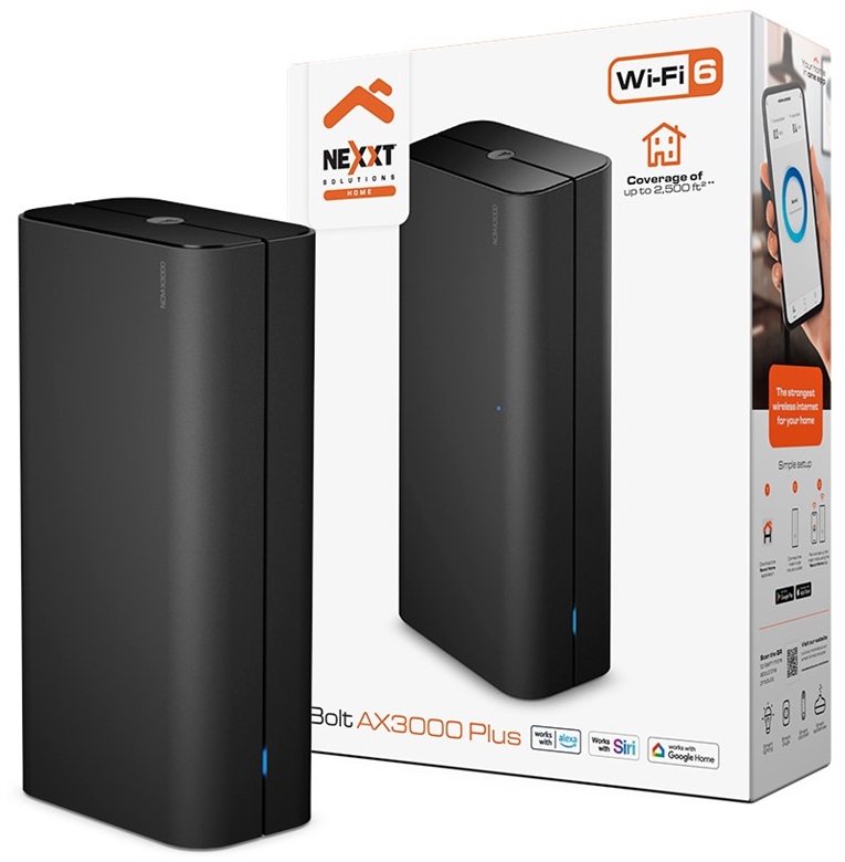 Router wireless mesh Nexxt bolt AX3000 plus, sistema inalámbrico completo para el hogar