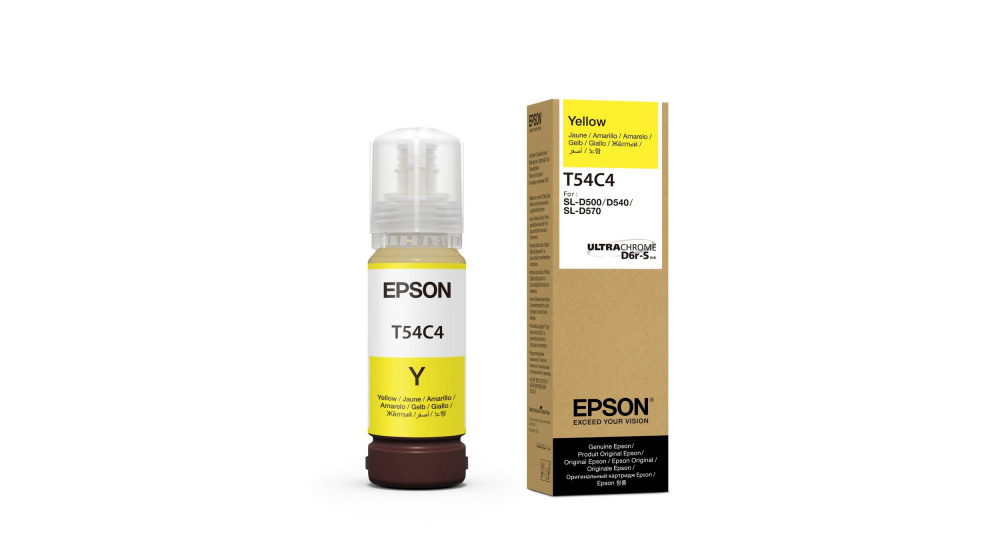 Botella de tinta Epson T54C4 yellow , surelab D570