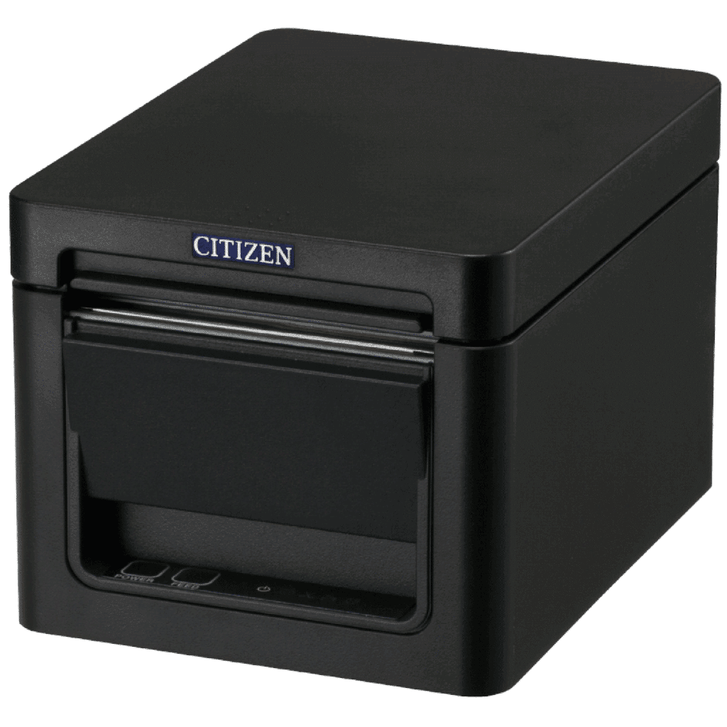 Impresora de recibo citizen CT-D150, térmica directa, interfaz USB y serial, compatible con