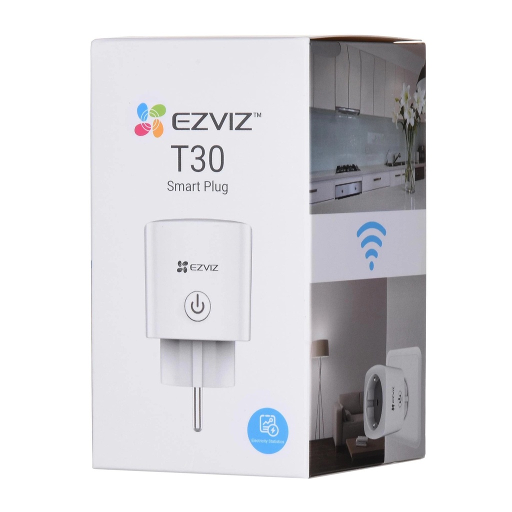 Tomacorriente smart ezviz, modelo T30 10B-us, WIFI 2.4GHZ, programable para encendido y