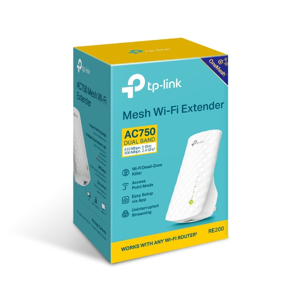 Repetidor TP-Link WIFI 5, AC750, velocidades de doble banda de hasta 750 mbps†, puerto