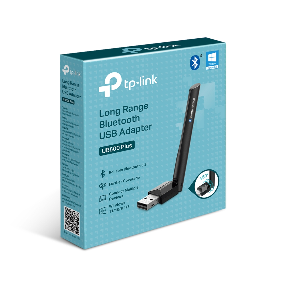 Adaptador bluetooth TP-Link UB500 plus, V5.0, usb, compatible con windows 11/10/8.1