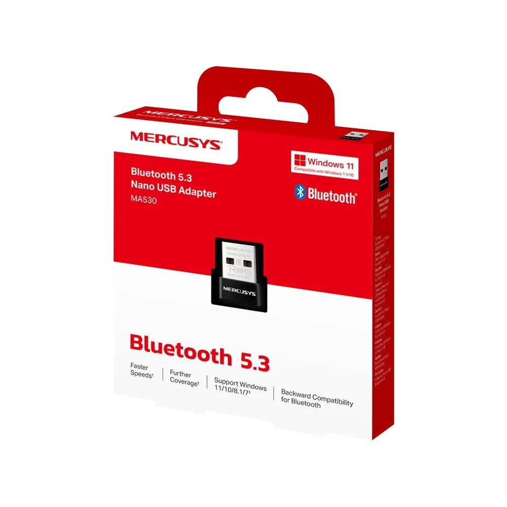 Adaptador TP-Link mercusys MA530 nano USB bluetooth 5.3, interfaz de entrada: 1 puerto USB