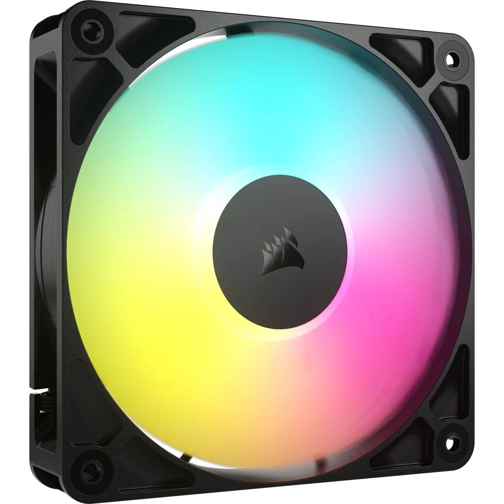 Abanico corsair RS120 ARGB para case 120MM negro, rodamiento magnetico, conector PWM 4