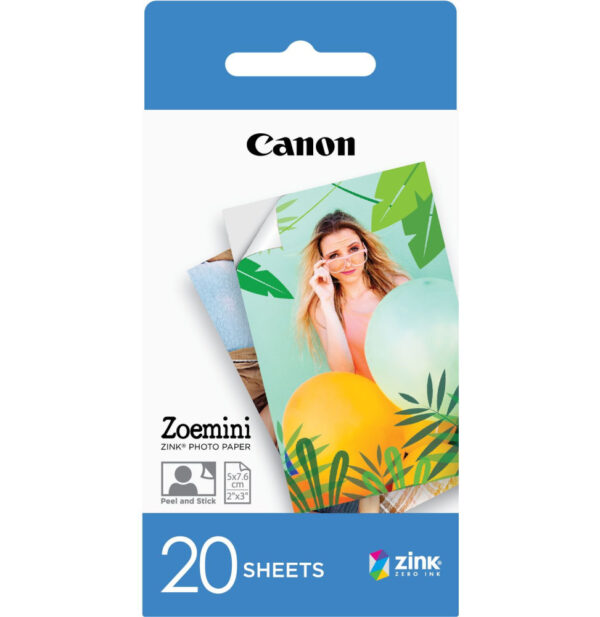 Papel fotografico Canon ivy zink HB 20 hojas (para mini impresora) 2.0 x 3.0"