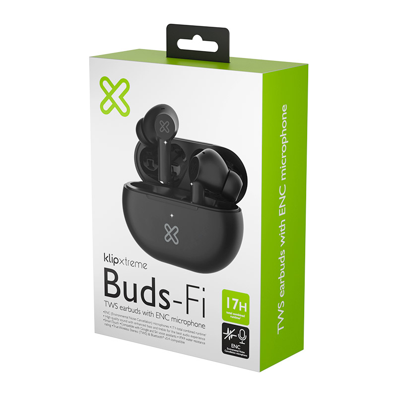 Audífono con microfono Klip Xtreme xtreme buds-fi, bluetooth 5.4, hasta 5 horas de reproduccion