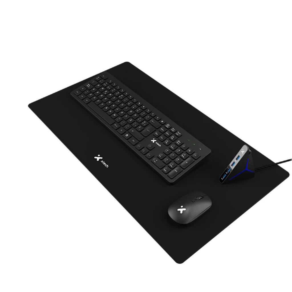 Teclado mouse Xtech combo con mouse pad y hub USB 4 puertos, wireless, optical mouse