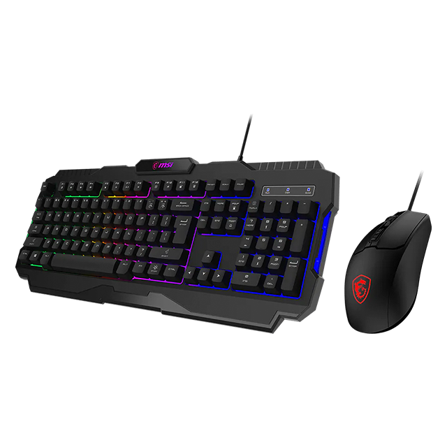 Combo mouse teclado MSI forge GK100 combo LS, sensor óptico mouse, 6400 dpi, 7 botones