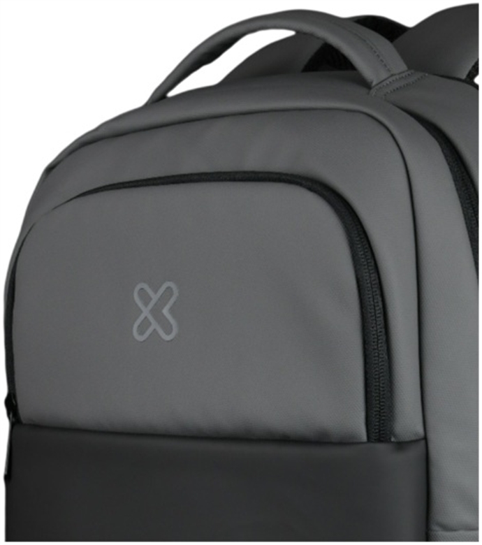 Bulto para laptop Klip Xtreme execback 15.6" tipo mochila, soporta hasta 33 LBS, gris