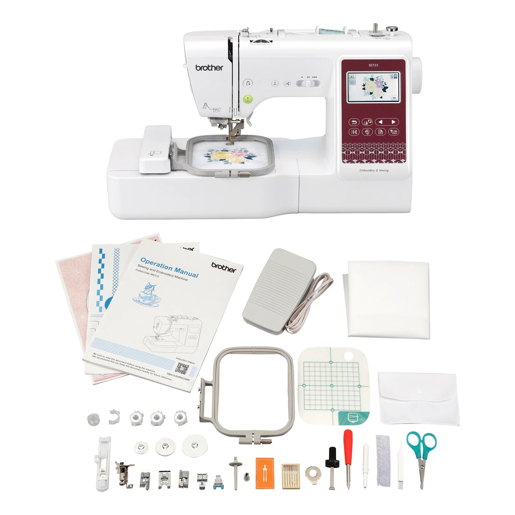 Maquina de coser y bordado computarizado Brother SE725, incluye 135 diseños de bordados y