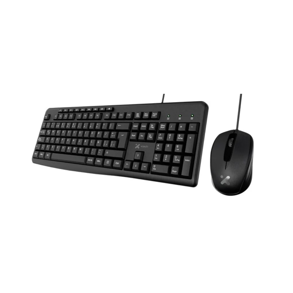 Teclado mouse combo Xtech usb, multimedia, optical mouse, español